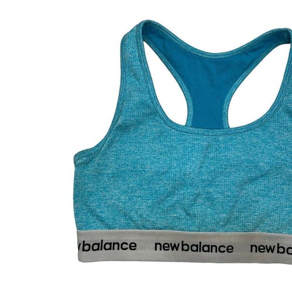 New Balance Sports Bra Women's Size Medium Blue Performance Athletic Sports Bra - Picture 3 of 7